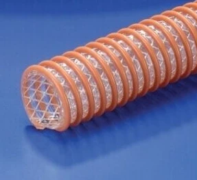 Transparent PVC Hose Reinforced With Braided Textile Yarn And Hard Plastic Spiral